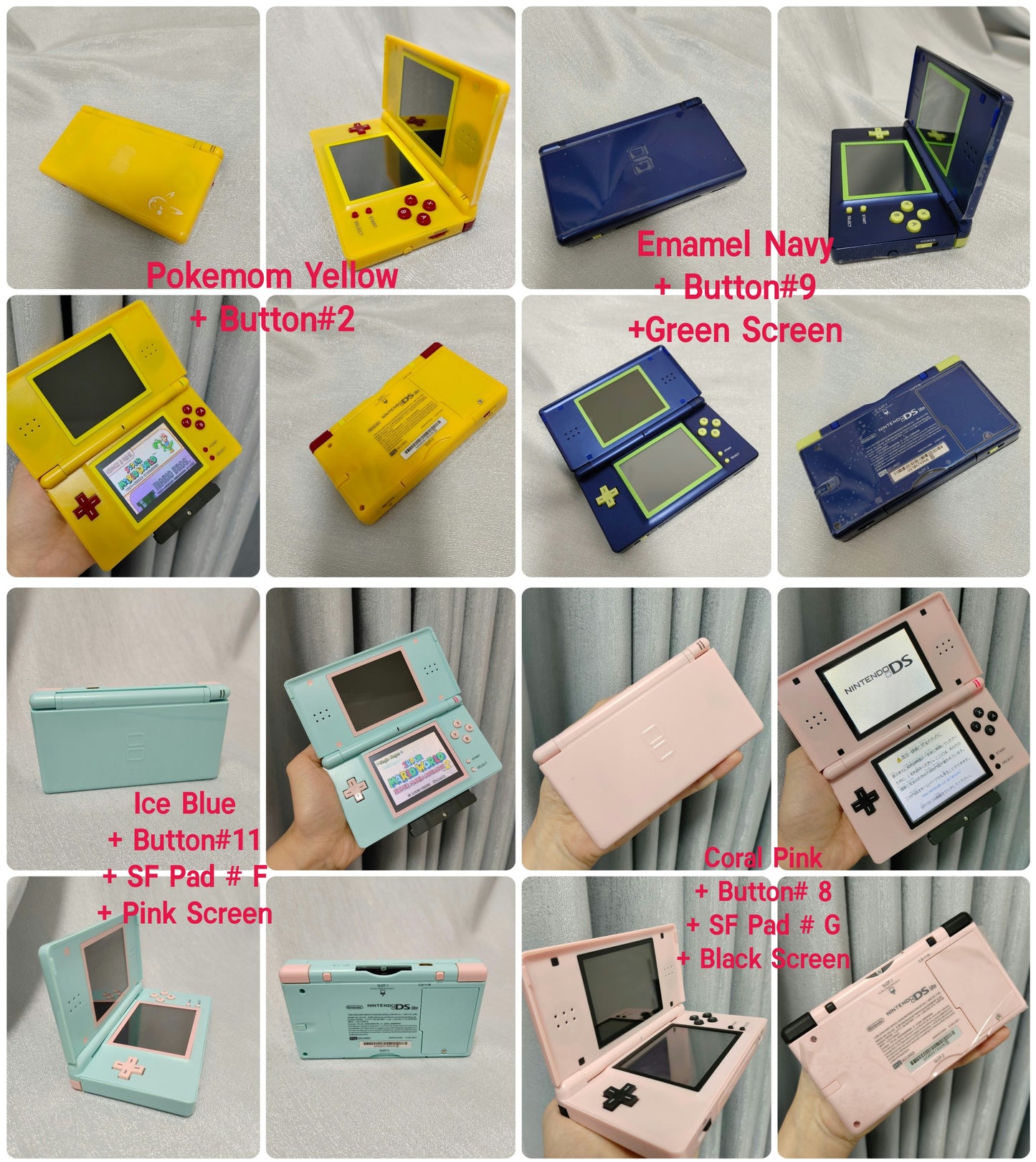 Custom Modded  Nintendo DS Lite renewed with a New 3rd party Shell + New Wall charger