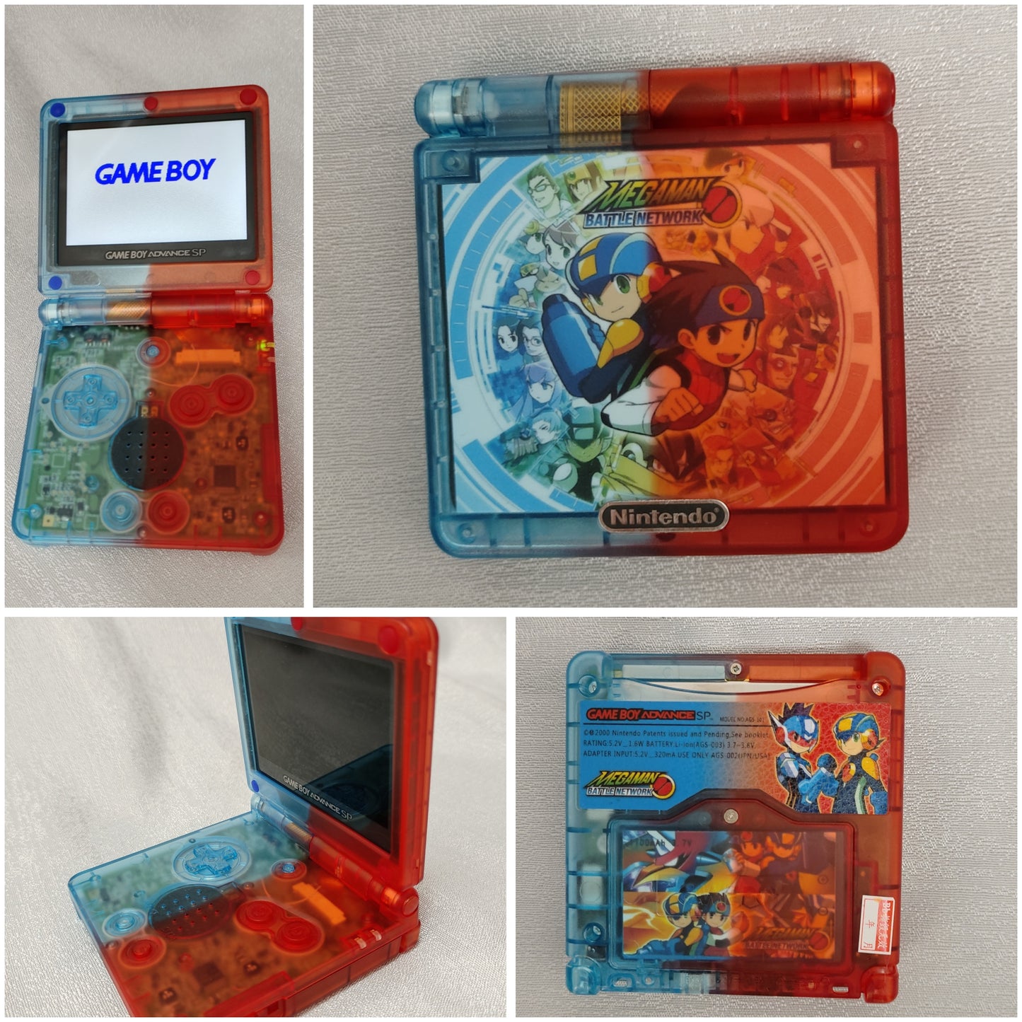 Custom Modded Nintendo GameBoy Advance SP AGS 001 / IPS Handheld Consoles +Charger Switch Renewed GBASP with new 3rd party Case