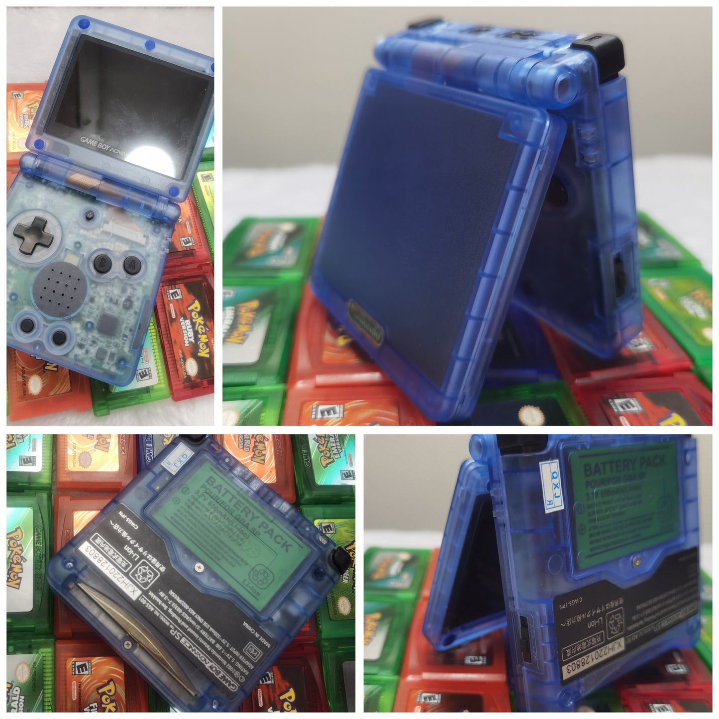 Custom Modded Nintendo GameBoy Advance SP AGS 001 / IPS Handheld Consoles +Charger Switch Renewed GBASP with new 3rd party Case