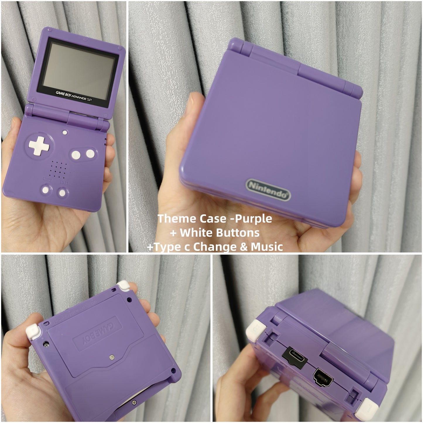 Custom Modded Nintendo GameBoy Advance SP AGS 001 / IPS Handheld Consoles +Charger Switch Renewed GBASP with new 3rd party Case