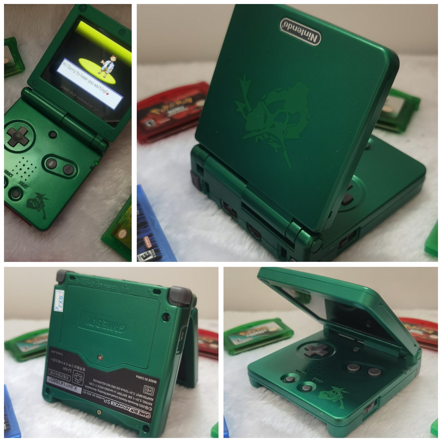 Custom Modded Nintendo GameBoy Advance SP AGS 001 / IPS Handheld Consoles +Charger Switch Renewed GBASP with new 3rd party Case