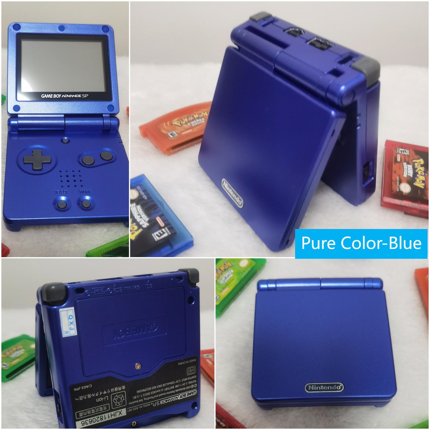 Custom Modded Nintendo GameBoy Advance SP AGS 001 / IPS Handheld Consoles +Charger Switch Renewed GBASP with new 3rd party Case